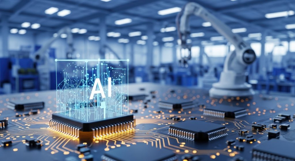 Robotiikka- ja tekoälyaiheinen kuvituskuva