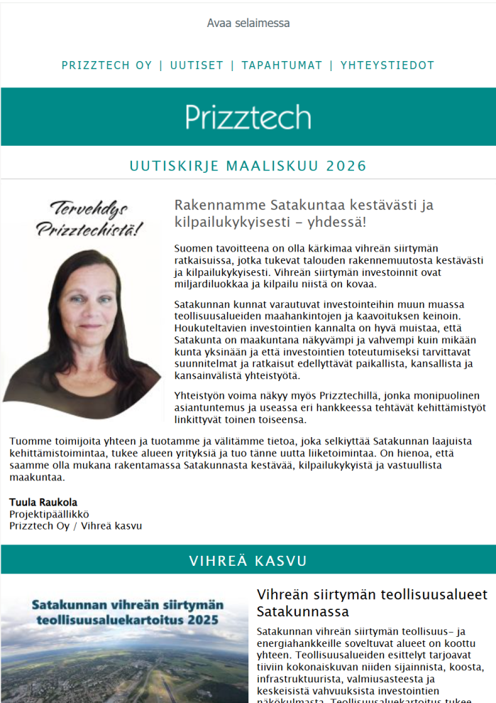 Prizztech Oy:n uutiskirje maaliskuu 2026