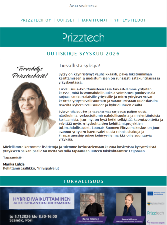 Syyskuun uutiskirje